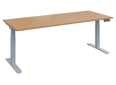 Fleximax 28-18 výškově nastavitelný stůl, kovová podnož stříbrná, deska 25 mm, široký 1800 mm, buk royal